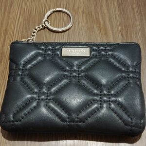 Kate Spade mini black quilted Coin/ purse, Logo, Lined & Gold Tone Hardware